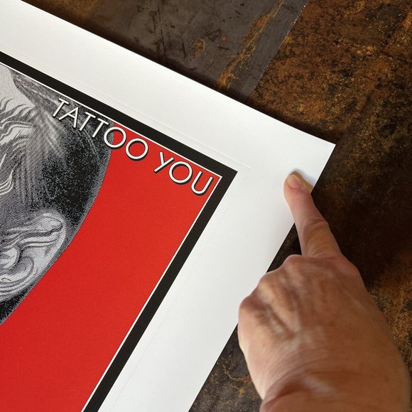 VG/NM Rolling Stones Tattoo You Cover Art Lithograph 1998 Peter Corriston, 35x22 - Picture 3 of 14